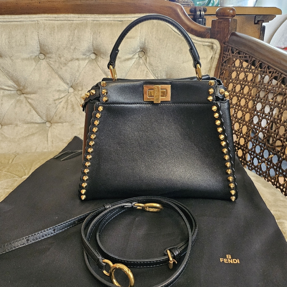 Authentic Fendi Studded mini Peekaboo